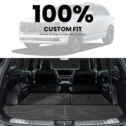 LASFIT Cargo Trunk Mat & Backrest Mats for Hyundai Palisade 2026 All Weather TPE Custom Fit Car Trunk Mats Cargo Liner & Seatback Mats Accessoires, Black - size: 2)For Hyundai Palisade | 2026 | Cargo