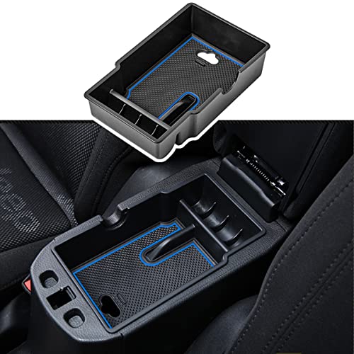 EDBETOS Center Console Organizer Tray Compatible with Jeep Renegade Accessories 2015-2019 2020 2021 2022 2023 Armrest Glove Box Secondary Storage (Blue Line) - color: Blue Line