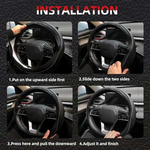 NBTEPEM Customized Auto Car Steering Wheel Cover for Toyota, Microfiber Leather Steering Wheel Covers with Anti-Slip Lining, Breathable, Safety, Soft, Sports Style (Black with Grey Line) - color: Black with Grey Line