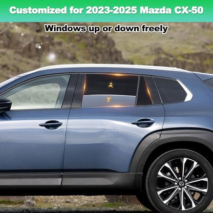 Car Window Shades for 2023-2025 CX50 - Rear Side Window Sun Shade for Baby, Breathable Mesh Car Privacy Window Covers, UV Protection and Heat Insulation for Road Trips, Napping, Camping - size: Mazda Cx-50(2023-2025)-r 2pcs