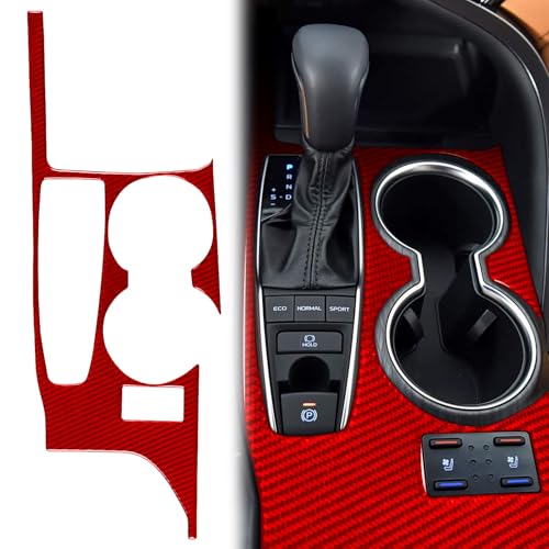 Glossy Red Carbon Fiber Compatible with Toyota Camry 18-24 Trim Decal (Gear Shift Panel -B) - color: Gear Shift Panel -B