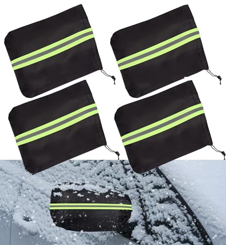 Side Mirror Covers Auto Rearview Protection, 4 Pieces Waterproof Vehicle Side View Mirror Exterior Rear View Accessories Car Accessories with Drawstrings for Car Vehicle Winter