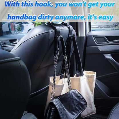 Car Seat Headrest Hook, Organizer Universal for Handbag/Purse/Gym Bag/Hat/Baby Gear/Groceries Car Accessories, Car Back Seat Headrest Hook (Black) (2)