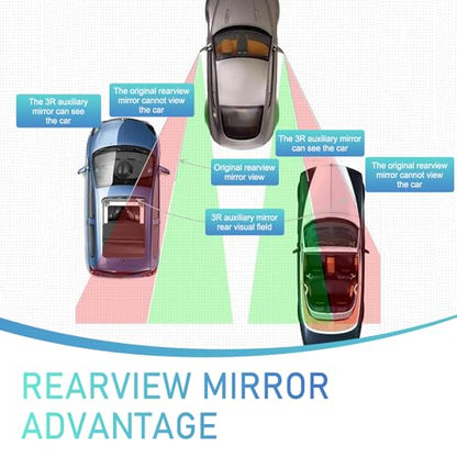 2 PCS Blind Spot Mirrors, Rectangle Wide Angle Rear View Blindspot Mirrors, Adjustable Blind Spot Detection System Accessories, Universal for Cars, Trucks, SUVs (Black)