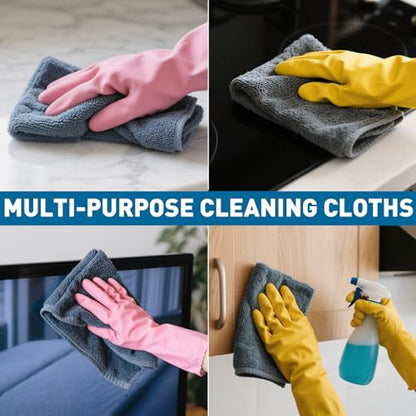 TEAWOO Gray Microfiber Cleaning Cloths Bulk Pack-400 Pack, Microfiber Towels Bulk, Towels for Cars, Cleaning Rags Gray (12x12 inches) - color: Grey, size: 400 Pack