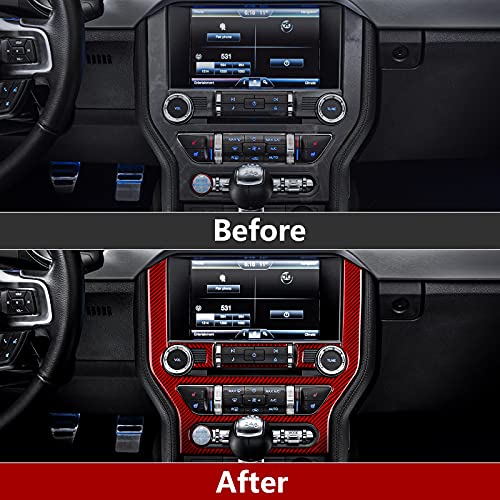 Car Center Control CD Panel Sticker Carbon Fiber Decal Accessories for Ford Mustang 2015 2016 2017 2018 2019 2020 2021 2022 2023 - color: Center Control CD Panel