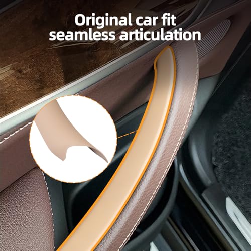 3 PCS Door Handle Covers Compatible with BMW X5 E70 2008-2013, X6 E71/E72 2008-2014 Accessories, Front Rear Left Right Side Inner Door Pull Handle Cover, Beige - color: Beige