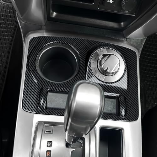 Car Cup Holder ABS Sticker Carbon Fiber Decal Cover Interior Trim Accessories for Toyota 4Runner SUV 2010-2025 Black （A） - color: Cup Holder a