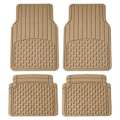 FH Group Automotive Floor Mats - Heavy-Duty Rubber Floor Mats for Cars, Universal Fit Full Set, ClimaProof Floor Mats, Trimmable Floor Mats For Most Sedan, SUV, Truck Floor Mats Beige - color: BEIGE