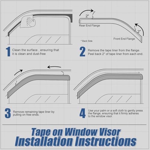 Auto Dynasty Window Visors Compatible with 2024-2026 Subaru Crosstrek Impreza, 4Pcs Front Left Right Tape-On Window Deflectors Rain Guards Sun Wind Air Side Vent Shade, Glossy Black