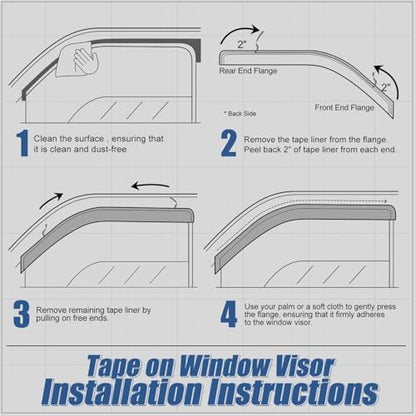 Auto Dynasty Window Visors Compatible with 2024-2026 Subaru Crosstrek Impreza, 4Pcs Front Left Right Tape-On Window Deflectors Rain Guards Sun Wind Air Side Vent Shade, Glossy Black