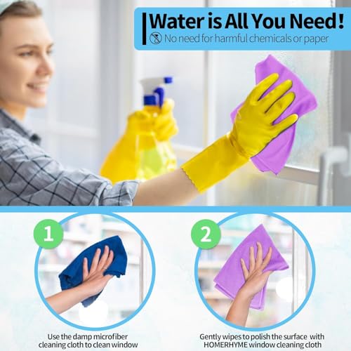Microfiber Cleaning Cloth - 6 Pack Glasses Cleaning Cloth, 16" x 14" Window Cleaning Rags, Streak Free Lint Free Polishing Cloths Wipes for Eye Glass, Stainless Steel, Windshield, Purple - color: Purple, size: 6 Pk-16" X 14"