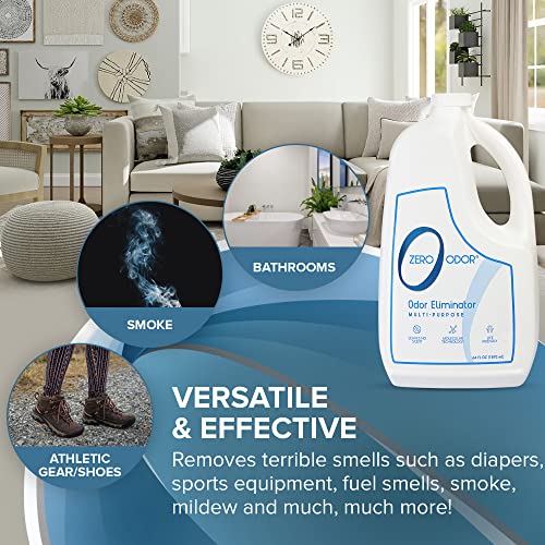 Zero Odor - Multi-Purpose Strong Odor Eliminator for Home, Office, Car, Bathroom, Hotel, Room Deodorizer, and Odor Neutralizer, 64oz Refill - size: 64 Fl Oz (Pack of 1)