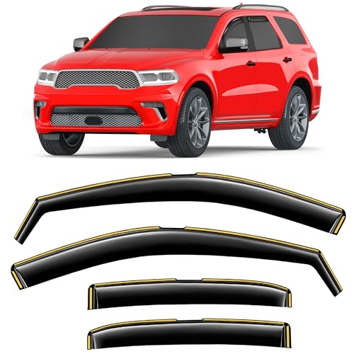 in-Channel Window Rain Guards Fit for Dodge Durango 2011-2025 2026 Extra Durable Rain Guard Side Window Deflectors Window Vent Visors Shades Exterior Car Accessories - size: Fit for 2011-2026 Dodge Durango