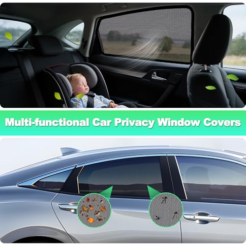 Car Window Shades for 2016-2021 Civic - Rear Side Window Sun Shade for Baby, Breathable Mesh Car Privacy Window Covers, UV Protection & Heat Insulation for Road Trips, Napping, Camping (2 PCS) - size: Civic(16-21)R-2PCS