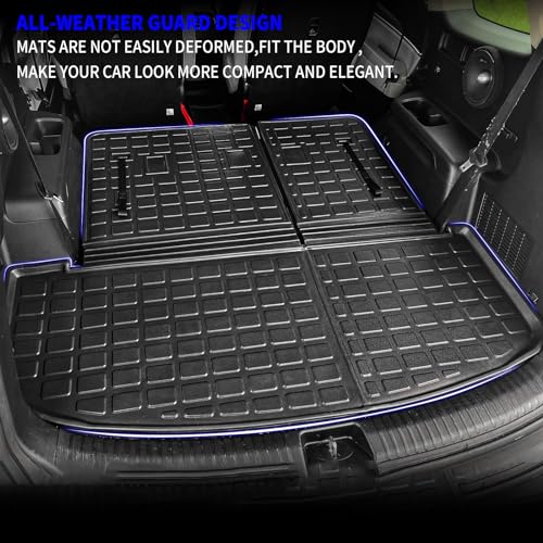 Rongtaod Cargo Mat Compatible with 2020-2025 Kia Telluride (Not for 2027) Cargo Liner Trunk Mat TPE All Weather Back Seat Cover Protector 2024 Telluride Accessories (Trunk Mat with Backrest Mat) - color: Trunk Mat with Backrest Mat