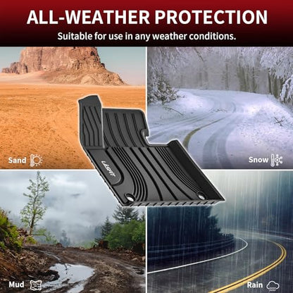 LASFIT Floor Mats for Hyundai Santa Fe 2021 2022 2023 (Only Fit Gas, Not Fit Hybrid or PHEV), All Weather TPE Custom Fit Car Floor Liners 1st & 2nd Row Mats Accessoires, Black - size: 2)For Hyundai Santa Fe | 2021-2023 | Gas