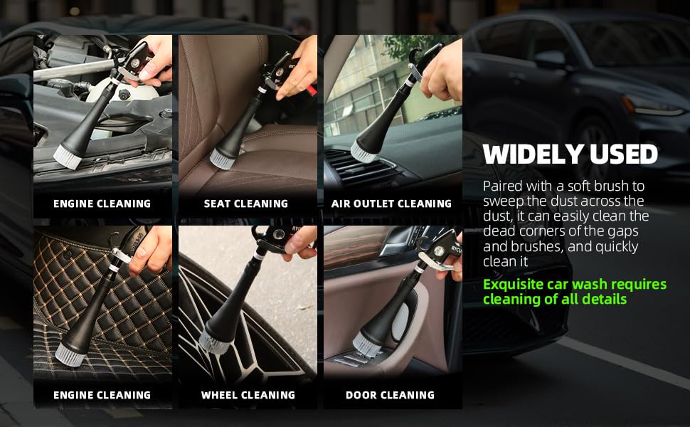 Tornado Car Cleaning Gun, High Pressure Air Blow Gun Air Blower Gun with 2 Nozzles & 2 Microfiber Towels, Durable Metal Body Tornador Car Cleaning Gun for Car Interior Detailing Air Gun