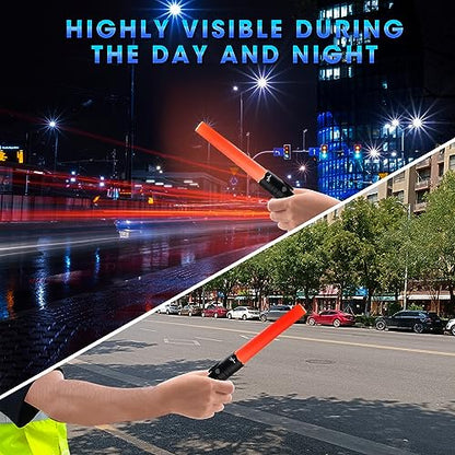 Small Safety Wand Flashlight for Traffic,Car,Emergency | Cigarette Lighter & USB C Rechargeable Torch with Seat Belt Cutter - color: Black