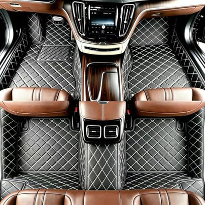 Personalized Floor Mats for Cars, Luxury Car Mats, Anti-Slip Mats, Custom Floor Mats Suitable 99% of Sedan Trucks SUV (Black White) - color: Black White