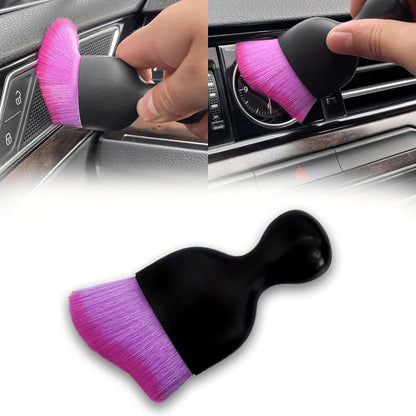 Car Interior Detailing Brush, Soft Bristle Cleaning Brush Car Detailing Brushs for Automotive Dashboard, Air Conditioner Vents,Scratch Free(Black Purple) - color: Black Purple