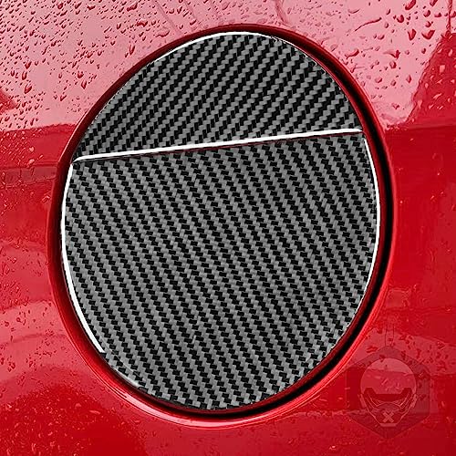 2pcs Real Soft Carbon Fiber Car Fuel Tank Cap Gas Cap Panel Switch Cover Trim Sticker Compatible with Ford Mustang GT/Shelby 2009 2010 2011 2012 2013 2014 Auto Exterior Accessories Black - color: Fuel Tank Cap