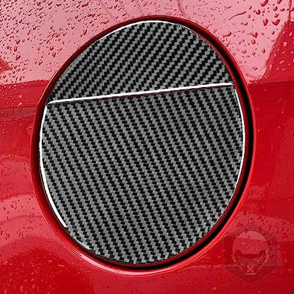 2pcs Real Soft Carbon Fiber Car Fuel Tank Cap Gas Cap Panel Switch Cover Trim Sticker Compatible with Ford Mustang GT/Shelby 2009 2010 2011 2012 2013 2014 Auto Exterior Accessories Black - color: Fuel Tank Cap