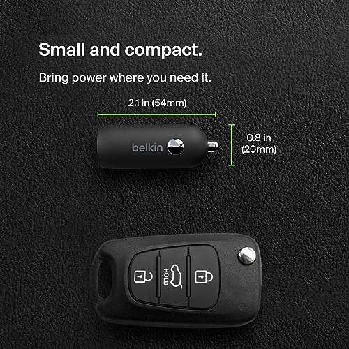 Belkin Boost↑Charge™ 30W USB-C Compact Fast Car Charger w/USB-C Cable Included, for iPhone 16, 16 Pro, iPhone 15, Galaxy S25, S24, Pixel 9 & 8, Note, Nintendo Switch 2 & More - Black - style: Charger + USB- C Cable