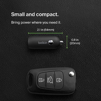 Belkin Boost↑Charge™ 30W USB-C Compact Fast Car Charger w/USB-C Cable Included, for iPhone 16, 16 Pro, iPhone 15, Galaxy S25, S24, Pixel 9 & 8, Note, Nintendo Switch 2 & More - Black - style: Charger + USB- C Cable
