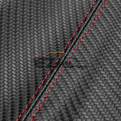 EZAUTO WRAP Universal Shift Knob Shifter Boot Cover Carbon Fiber Style Black with Red Stitches PVC Leather MT at Sport PVC Leather - color: Carbon Fiber With Red Stitches