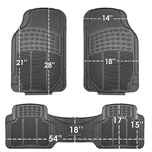 FH Group Climaproof™ Trimmable Non-Slip Vinyl Floor Mats Full Set - Universal Fit for Cars Trucks and SUVs (Gray) F11306 + F16400 - color: Gray, style: Combo Set