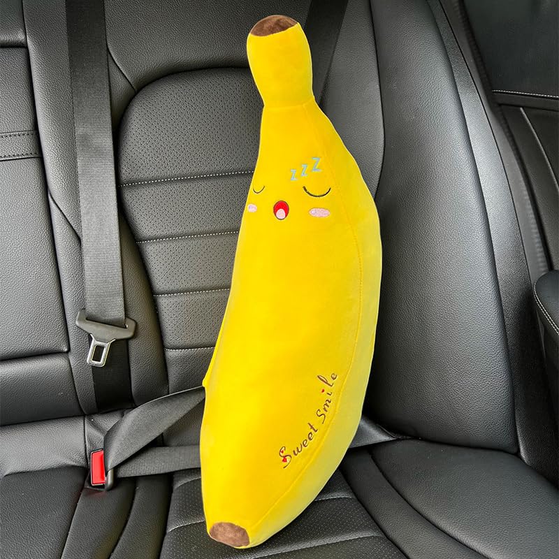 BNTR Car Seat Belt Pillow Stocking Stuffers Cute Toy Rabbit Safety Seatbelt Shoulder Pad Auto Accessory Neck Cushion Protector Seatbelt Shoulder Protector Sleeping Pillow Nice Gift (Banana) - color: Banana
