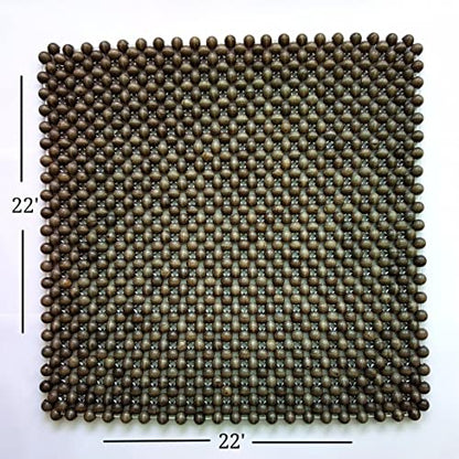 Natural Wood Beaded Seat Cover Pad Mat Comfy Cool Summer Massage Seat Cushion (Square Large) for Truck,RV,Pickup,Big Office Chair only - size: All-Purpose XL (21.65" Square)