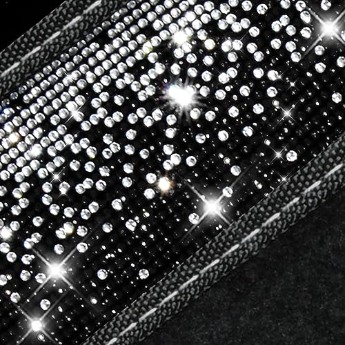 CAR PASS Bling Car Mats Shining Diamond Carpet Crystal Rhinestone Sparkly Glitter Floor Mats with Anti-Slip PVC Pad Universal Fit Automotive SUV,Sedan,Van,4pcs for Girl Women, Black Sliver Diamond - color: AB Silver