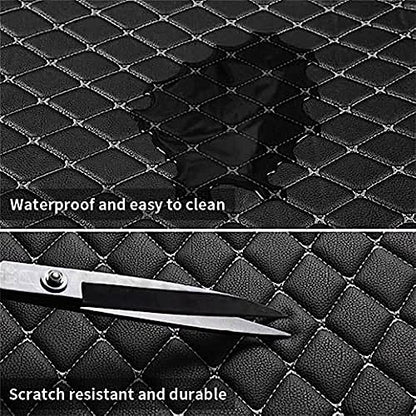 Custom Luxury Leather Car Floor Mats Upgrade Your Car's Interior All-Weather Protection for Cars, SUVs, Trucks Compatible with Automotive Mats (Brown+Black Beige) - color: Brown+black beige
