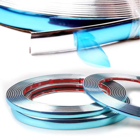 Width:3/4 inch (20mm) Self Adhesive Auto Trim Molding Strip Scratch-Proof Car/Truck/RV Exterior and Interior Molding Trim Universal Bumper Window Door Body Side Decorative Strip (50Ft, Chrome Silver) - color: Chrome Silver, size: 50Ft
