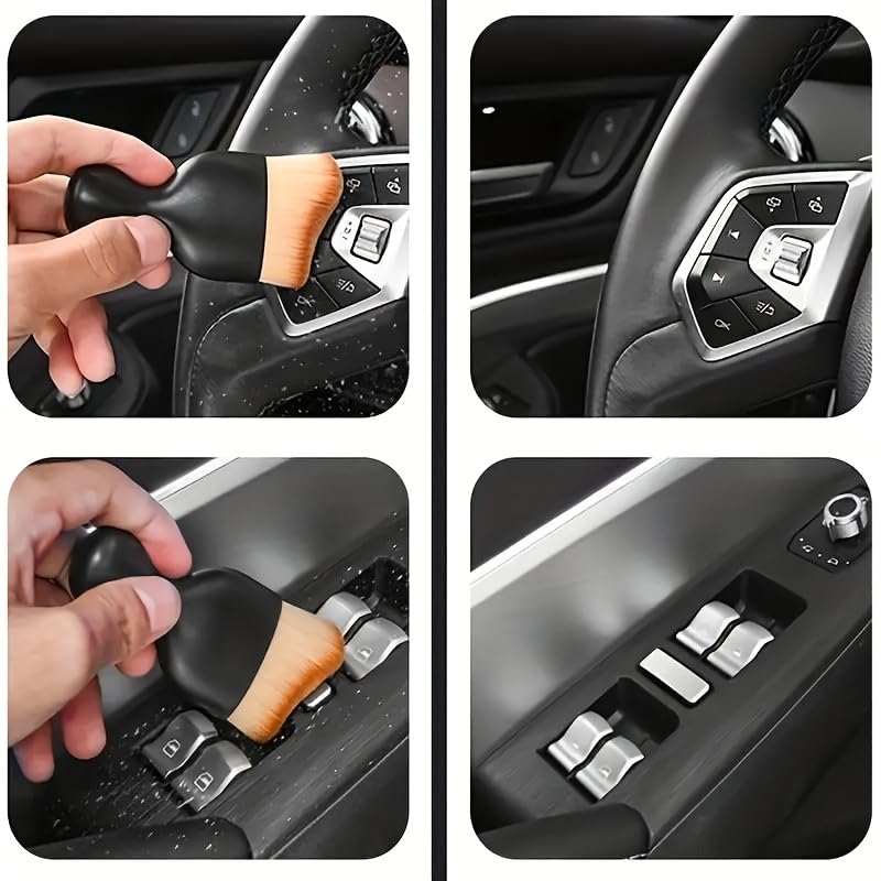 1pc Car Detailing Brush - Ultra-Soft Bristles for Gentle Cleaning - All-Purpose Auto Interior Dusting Tool - Deep-Cleans Hard-to-Reach Areas - Premium Car Care Must-Have