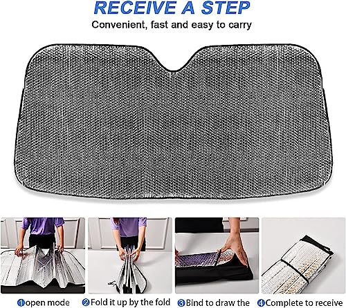 Windshield Sun Shade Dark Gray Leopard Cheetah Print Ram Front Window Block UV Shades Visor Reflective Retractable for Car SUV Trucks - color: B012