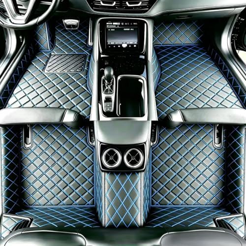 Customize Floor mats for car fit 99% Sedans SUV Sports,Custom Automotive Floor mat Fit Truck, All Weather Men Women Car Protection Pads Non-Slip auto Floor Liners (Black Blue), RH2206UPR - color: Black blue