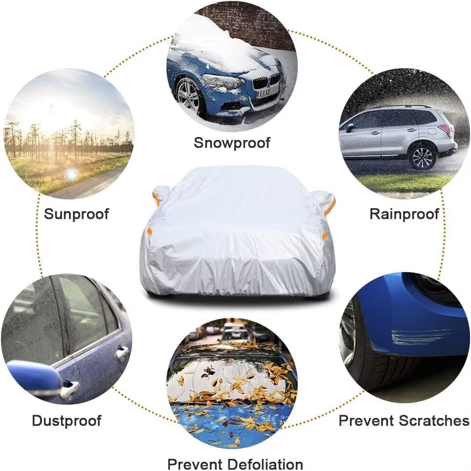 Kayme 6 Layers Sedan Car Cover Custom Fit for BMW 5-Series，M5 528i 530 530i 535i 540i (1988-2026), Waterproof All Weather for Automobiles,Rain Sun UV Protection.Silver - size: Custom Fit BMW 5-Series
