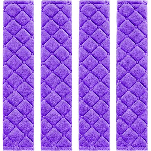 Tatuo 4 Pack Seat Belt Cover Extra Long Seat Belt Pads for Car Soft Comfort Shoulder Strap Covers Harness Pads Helps Protect Your Neck and Shoulder(10.6 Inch,Purple) - color: Purple, size: 10.6 Inch