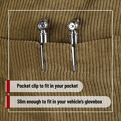 UNCO- Pencil Tire Pressure Gauge, 5 Pack, 10-75 PSI, Pencil Air Pressure Gauge for Tires - color: Silver, size: 5 Pack, 10-75 PSI