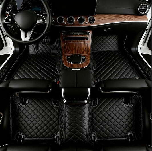 Customized Personalized Car Mats - All Weather Men's and Women's Floor mats Suitable for 99% of vehiclesPads Protection Non-Slip Leather Floor Liners (Black) - color: black 3D