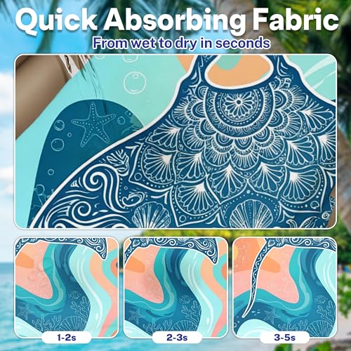 2 Pack Car Seat Towel Covers, Sweat-Proof Microfiber Seat Protectors for Gym, Running, Beach & Workout, Breathable Quick-Dry, Machine Washable, Pastel Manta Ray Print, Universal Fit - color: Pastel Manta Ray