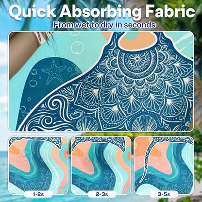 2 Pack Car Seat Towel Covers, Sweat-Proof Microfiber Seat Protectors for Gym, Running, Beach & Workout, Breathable Quick-Dry, Machine Washable, Pastel Manta Ray Print, Universal Fit - color: Pastel Manta Ray