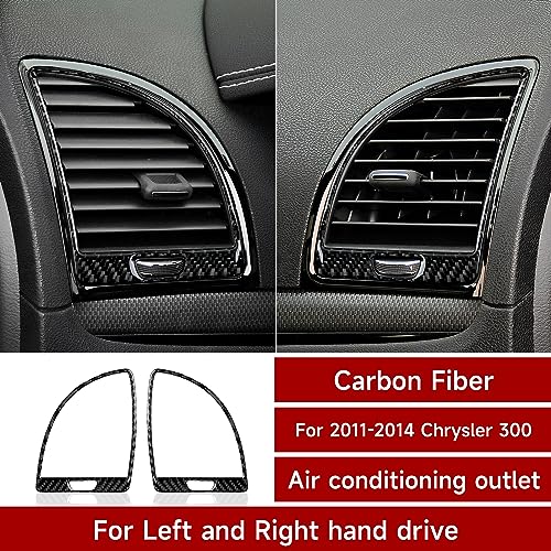 Car Air Vent Outlet Cover Decals for 2011 2012 2013 2014 Chrysler 300 / 300C / 300S / Limited/Base Accessories Carbon Fiber Interior Stickers - color: Air Vent Outlet，2011-2014