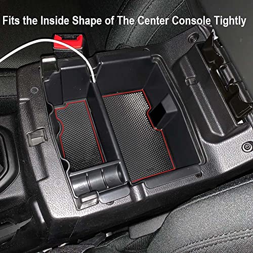 EDBETOS Center Console Organizer Tray Compatible with Jeep Wrangler JL/JLU 2018-2023 2024 2025 2026 and Gladiator JT Truck 2020-2026 Insert Accessories - Won't Covers The Light Inside (Red Trim) - color: Red