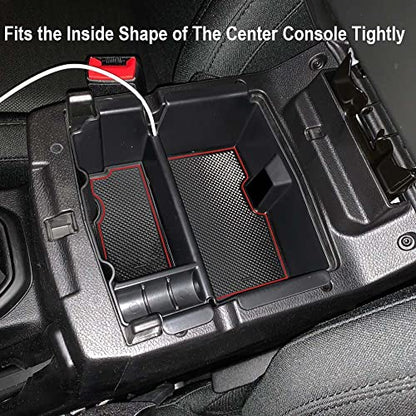EDBETOS Center Console Organizer Tray Compatible with Jeep Wrangler JL/JLU 2018-2023 2024 2025 2026 and Gladiator JT Truck 2020-2026 Insert Accessories - Won't Covers The Light Inside (Red Trim) - color: Red
