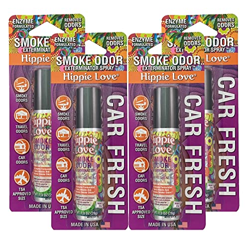 Smoke Odor Exterminator Air Fresh Spray, Your Ultimate Solution for Smoke and Household Odor Elimination 1 oz Spray (4 Packs, Hippie Love) - size: 1 Ounce (Pack of 4)