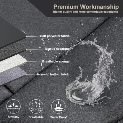 GIANT PANDA Neoprene Full Set Car Seat Covers, Leak-Proof & Waterproof Front&Rear/Back Car Seat Protector Fit 95% Cars Sedans SUV（Black） - color: Black&Black, size: Full Set